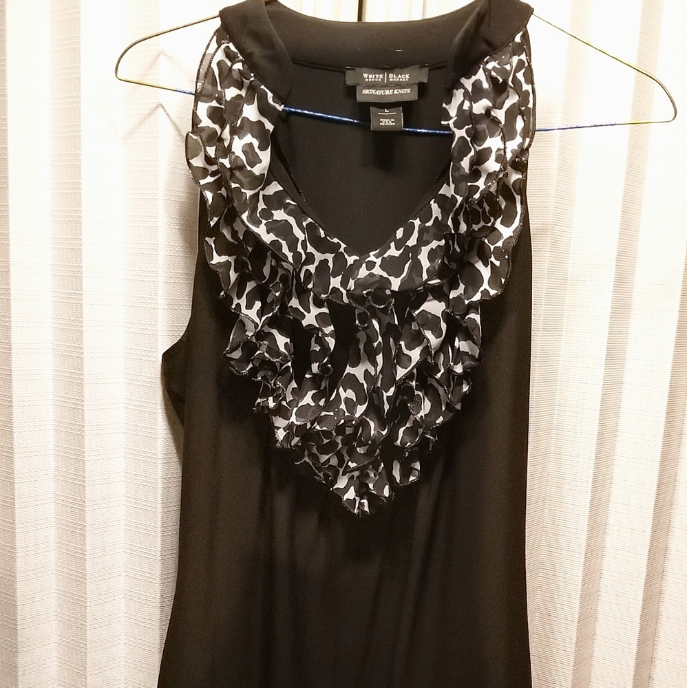 White house black market ruffled tank